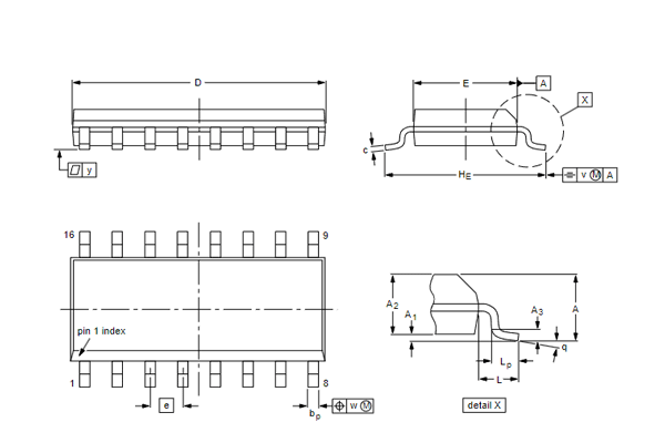 74HC4051D,653 Package outline