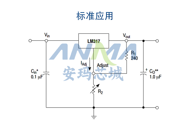 LM317TG线性稳压器-标准应用-安玛芯城.jpg